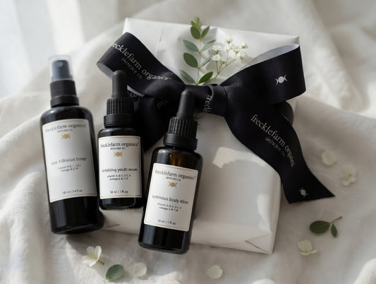 Create Your Daily Glow Ceremony: How to Use Our Rose Hibiscus Toner, 24K Revitalising Youth Serum &amp; Luminous Body Elixir